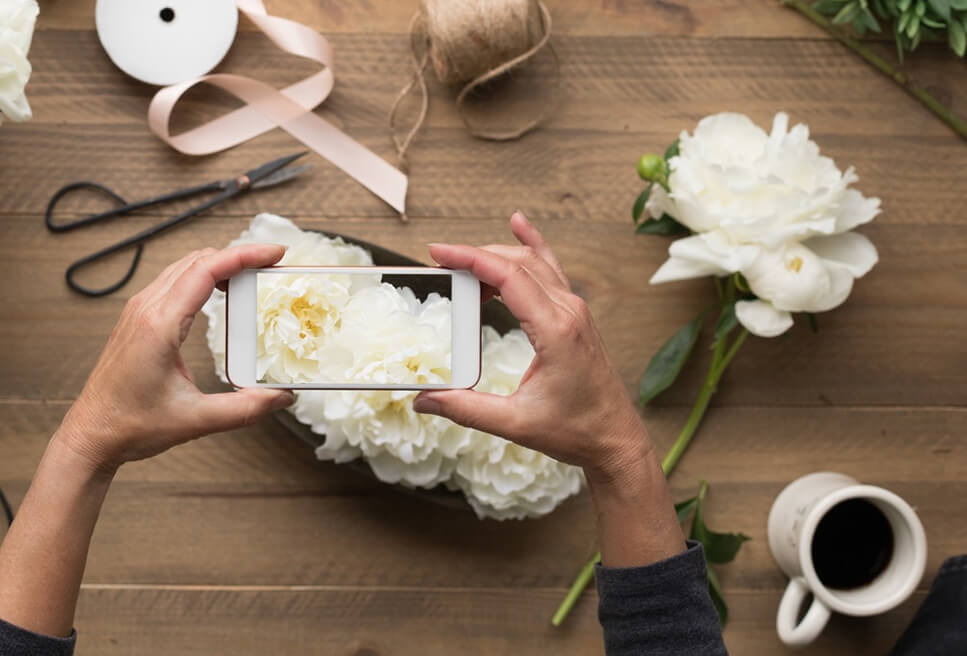 Florist Touch phone banner showing mobile website layout
